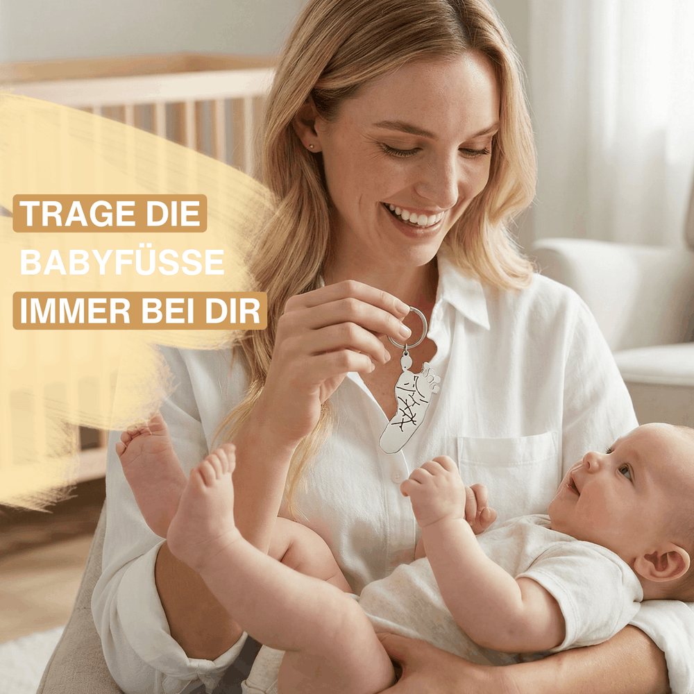 Fußabdruck-Schlüsselanhänger in Originalgröße