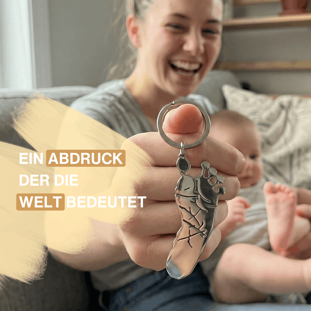 Fußabdruck-Schlüsselanhänger in Originalgröße