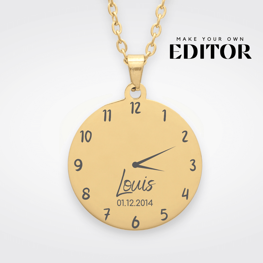 Geburtsuhr Halskette Classic