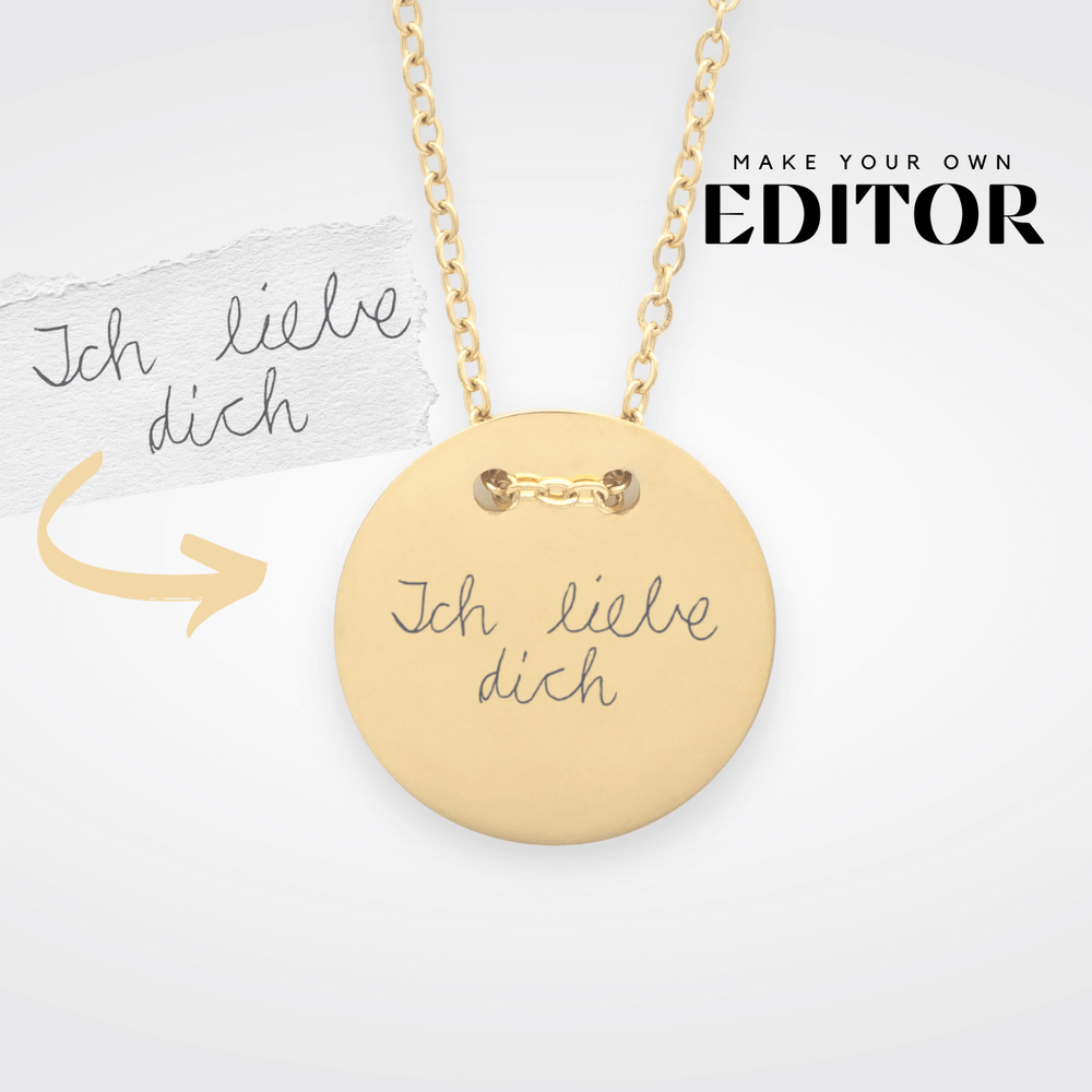 Rundes Medaillon mit Handschrift