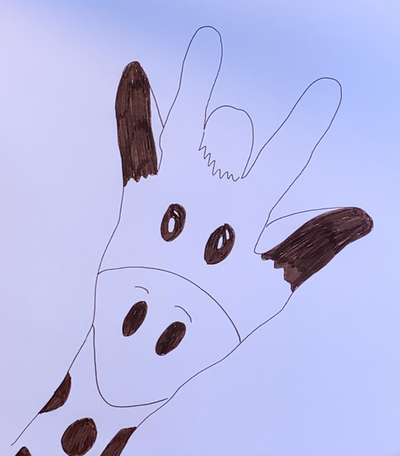 Teil 3 - Tiere zeichnen mit der Hand: Giraffe