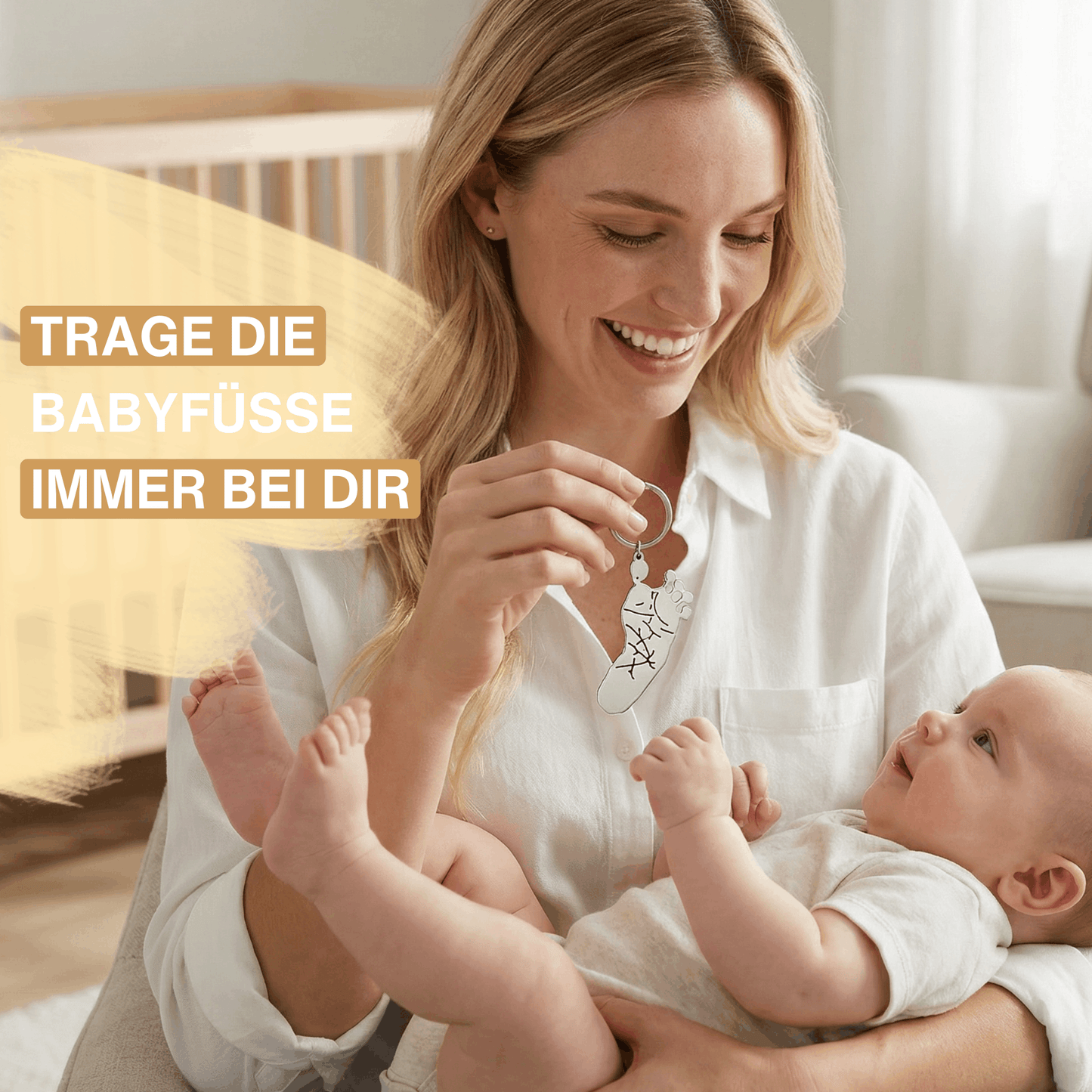 Fußabdruck-Schlüsselanhänger in Originalgröße