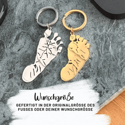 Fußabdruck-Schlüsselanhänger in Originalgröße