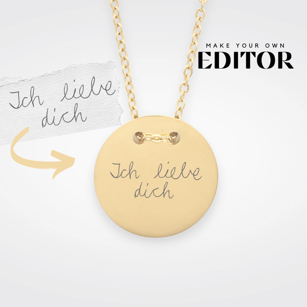 Rundes Medaillon mit Handschrift